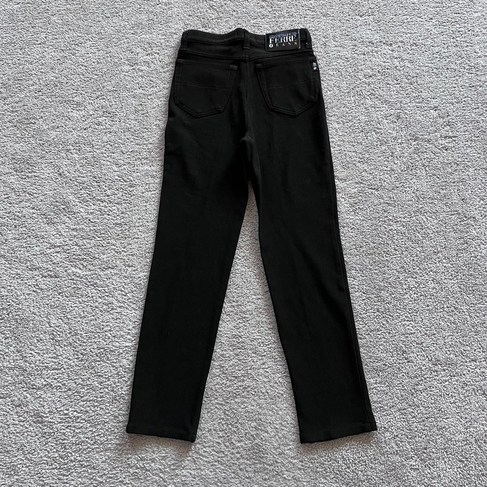 Gianfranco Ferre Jeans Slim Straight Pants Womens 25x27 Black High Rise Italy